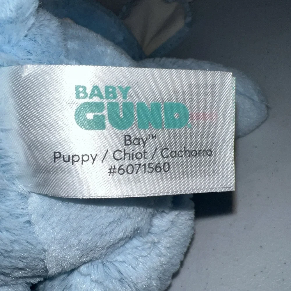 Baby Gund Plush Puppy Dog Chiot Cachorro #6066015 Blue & White Stuffed Animal